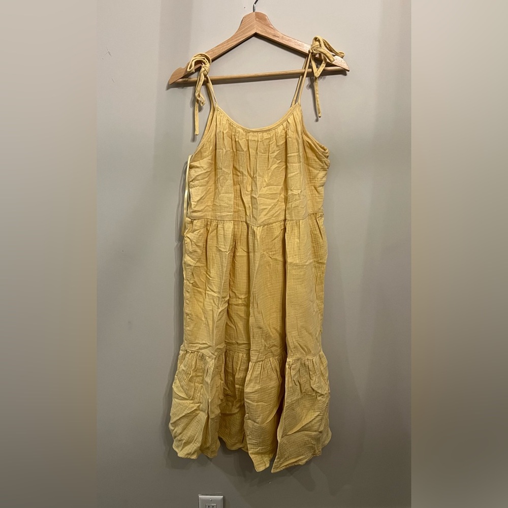 Very J, yellow tie dress, medium